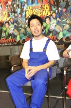 オリエンタルラジオ中田。最近コンビよりもピンでの仕事が多いことから「雨上がり決死隊の蛍原さんから“ホンジャマカシステム”と言われた」と語り、記者を笑わせた。