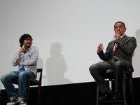 映画「さや侍」ティーチインの一場面。