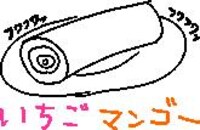 「バナナマンの神アプリ＠」と通販サイト「ネットプライス」のコラボ企画「神アプリ＠×ちびギャザ」で神戸蘭子が考案したロールケーキ案。