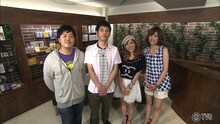 新番組「使える！おしゃTV」に出演するエハラマサヒロ、キャプテン渡辺、神戸蘭子、中上真亜子（左から）。(c)TVQ