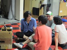 「爆笑！ばちーんんん」収録前にYNNの配信を行う囲碁将棋。マキシマムパーパーサム長澤とジャングルポケット斎藤も出演。