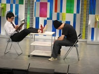 「爆笑！ばちーんんん」収録中のシソンヌ。