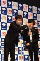 韓国語で「これから面白いことをやります」と宣言したあと、おなじみ「おめぇに食わせるタンメンはねぇ！」を繰り出した次長課長・河本。ちなみに「このギャグ自体は韓国語でやっても面白くない」と述べている。