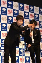 韓国語で「これから面白いことをやります」と宣言したあと、おなじみ「おめぇに食わせるタンメンはねぇ！」を繰り出した次長課長・河本。ちなみに「このギャグ自体は韓国語でやっても面白くない」と述べている。