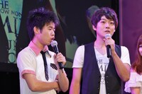 オレンジサンセット。下村（右）は、10時間のUstream生配信で「好き嫌いをなくして5kg太る」と公言した。