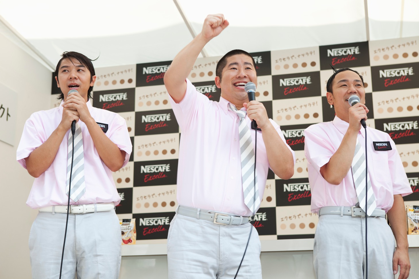 ロッチ・コカド、ハライチ澤部、我が家・谷田部（左から）。