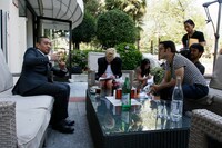 取材会の一場面。