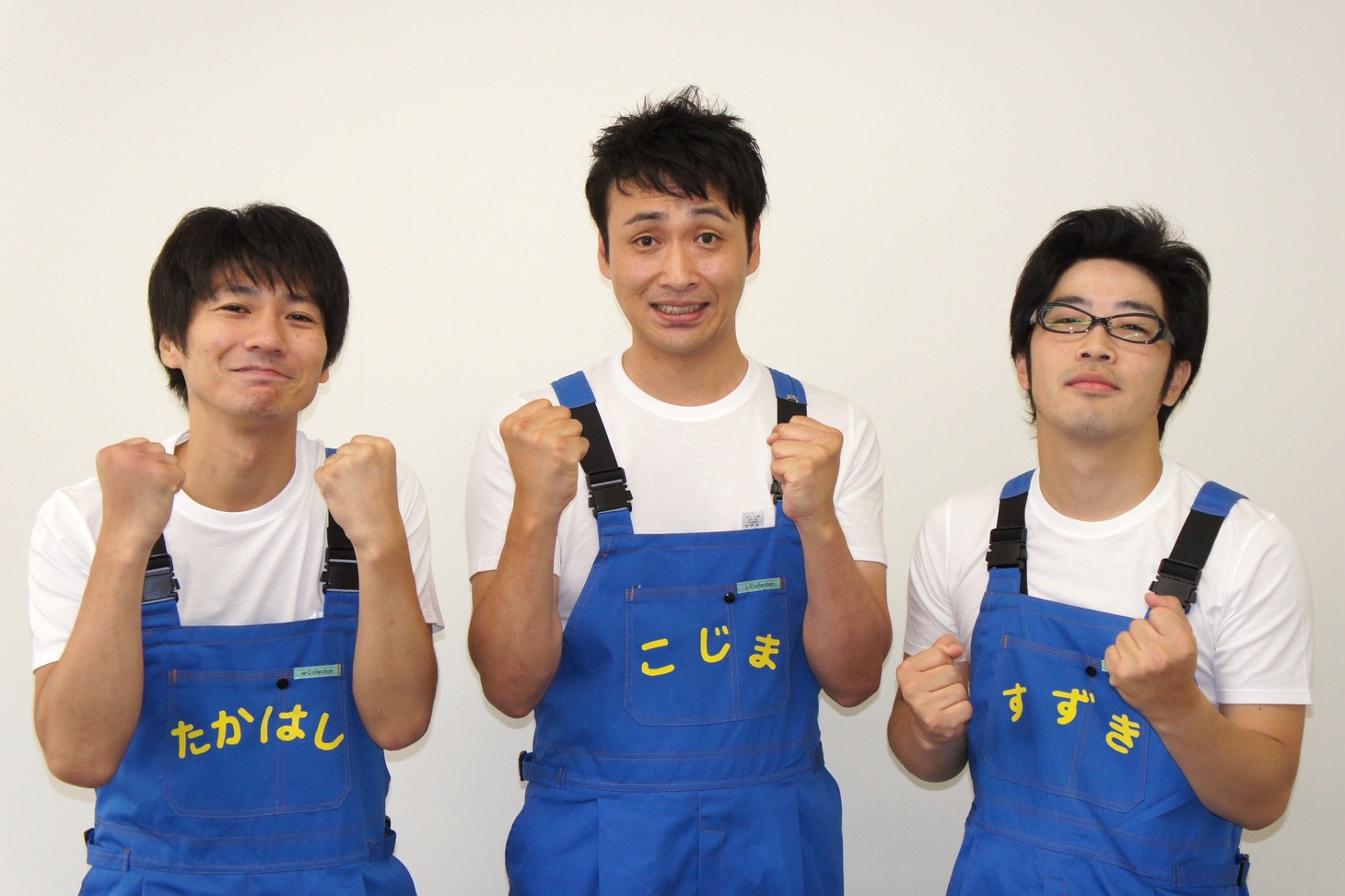 新バラエティ番組「撮れ高次第」（TOKYO MX）がスタート。レギュラー出演に気合十分のキングオブコメディ高橋、アンジャッシュ児嶋、ドランクドラゴン鈴木（左から）。