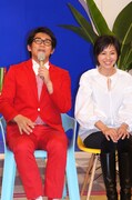 名調子で番組の見どころをアピールしたビビる大木（左）と、渡辺満里奈（右）。