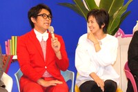 ビビる大木と渡辺満里奈（左から）。