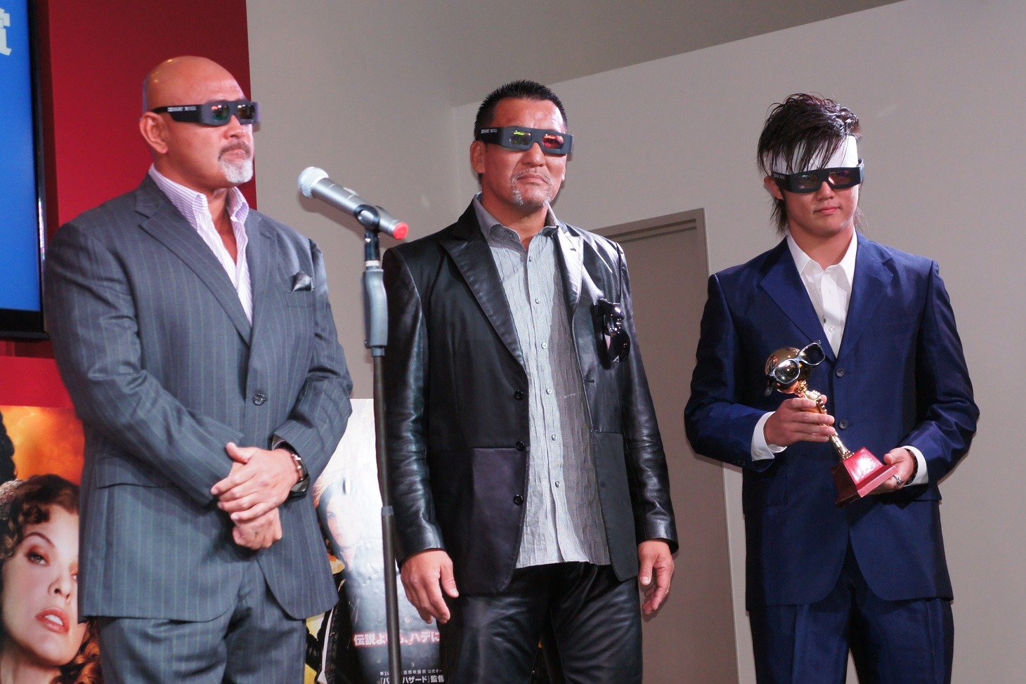 「新生闘魂三銃士」こと、武藤敬司選手、蝶野正洋選手、橋本大地選手（左から）。