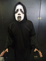 “リアルゴーストフェイス”に扮したアインシュタイン稲田。