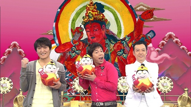 今田耕司、板尾創路、千原ジュニア司会の「着信御礼！ケータイ大喜利」(c)NHK