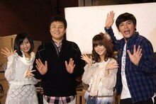 横浜での「すイエんサー」“初出張収録”に出演した（左から）小島瑠璃子、渡辺徹、新垣里沙（モーニング娘。）、ますだおかだ岡田。