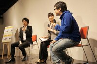 途中からイベントに合流してマシンガントークを繰り広げた放送作家の北本かつら（右端）。