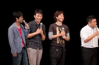 「笑顔の力」に登場した（左から）総合MCのネプチューン名倉、アンジャッシュ、アンタッチャブル山崎。