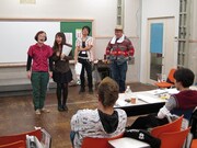 「ET-KING歌笑劇 ～焚き火～」稽古の様子。