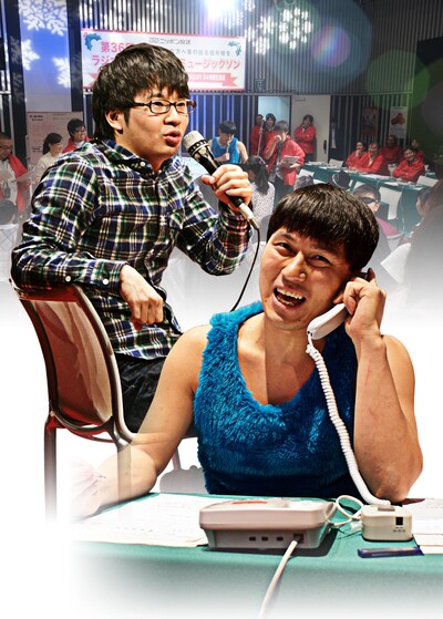 オードリーが出演するドキュメンタリー映画「ミュージックソン THE MOVIE ～オードリーの爆笑24時間宣言～」のイメージ。(c)2011「ミュージックソン THE MOVIE」製作委員会