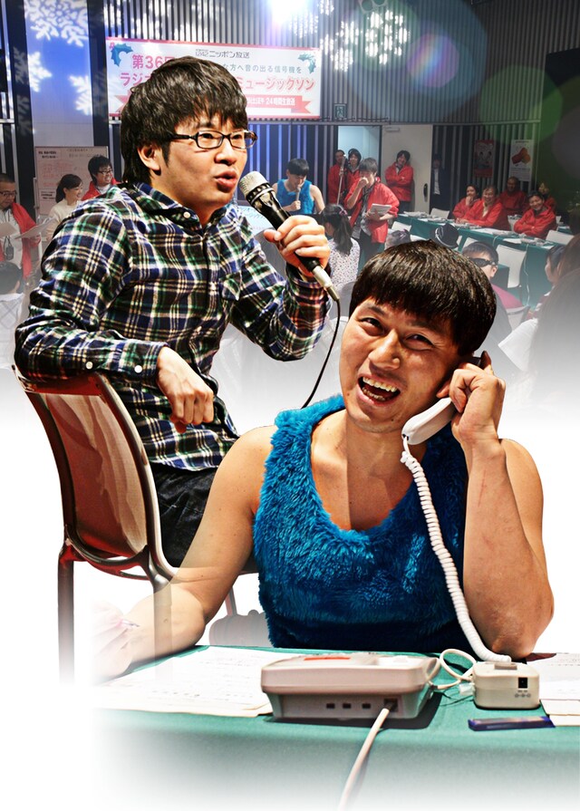 オードリーが出演するドキュメンタリー映画「ミュージックソン THE MOVIE ～オードリーの爆笑24時間宣言～」のイメージ。(c)2011「ミュージックソン THE MOVIE」製作委員会