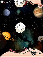 野性爆弾・川島が考案したアプリ「落食」のゲーム画面。