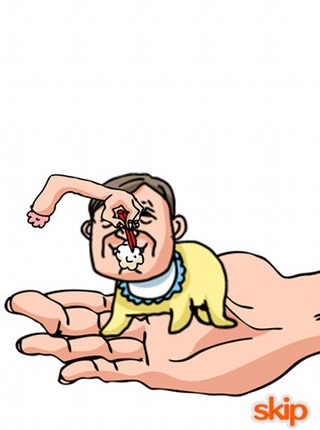 野性爆弾・川島が考案したアプリ「落食」のゲーム画面。