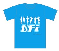 HMV限定販売「UFIｘHMVコラボTシャツ」青バージョン。