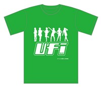 HMV限定販売「UFIｘHMVコラボTシャツ」緑バージョン。