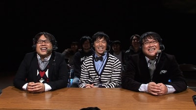 「一番口喧嘩が強い女の職業を決めるトーナメント いっぽんヌキっ」に出演する天野ひろゆき、東貴博、カンニング竹山。