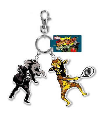 2700スマッシュorレシーブキーホルダー。価格は735円。