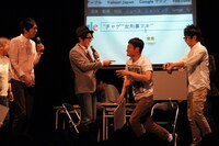 「俺の相方はやっぱり飛鳥しかいないゲーム」で致命的なミスを犯し、このゲーム限りで脱落したザブングル加藤（右から2人目）。