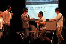 「俺の相方はやっぱり飛鳥しかいないゲーム」で致命的なミスを犯し、このゲーム限りで脱落したザブングル加藤（右から2人目）。