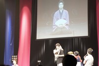 ファッションショーで和装に身を包んだライス田所。