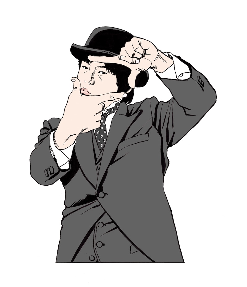 マンガ家・江口寿史が描いた「バカリズム THE MOVIE」のイラスト。