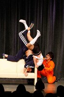 身体能力の高い山本に対し追い込まれた馬場が底力を発揮する場面も。(c)藤澤孝代（フォトプロ）