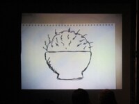 「枡野ヒット賞」を獲得したミミズグチュグチュの作品。会場全体で、このイラストの天国と地獄を深読みした。