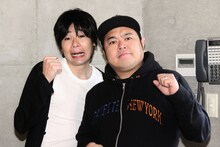 「ラブポリス～ニート達の挽歌～」に出演する平成ノブシコブシ吉村とダイノジ大地（左から）。