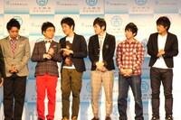 パンクブーブー、しずる、フルーツポンチ（左から）。