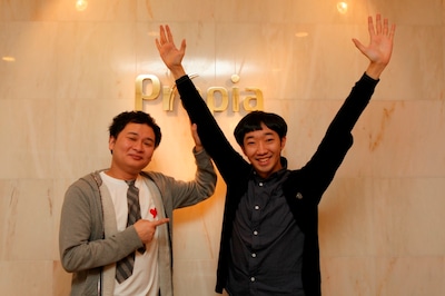 「PROGNOシャンプー日記～野田と大水のフサフサ大作戦」で勝利を収めたラバーガール大水（右）と鬼ヶ島・野田（左）。