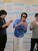 登場からギャグを披露するも、緊張感いっぱいのハローケイスケ。