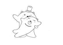 サミットクラブ・ムラコが描いた、堀内孝雄の新曲「笑うは薬」MVのアニメVer.「ベヤン太編」のイラストのラフスケッチ。