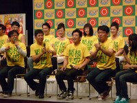 「カンコンキンシアター26『クドい！』 ブラジル美女＝巨尻＊個人の感想です。」会見の様子。