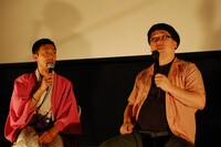 群馬・イオンシネマ太田にて行われた天津・向出演の映画「からっぽ」トークショー。相方の木村は役者をやりたいことをアピール。