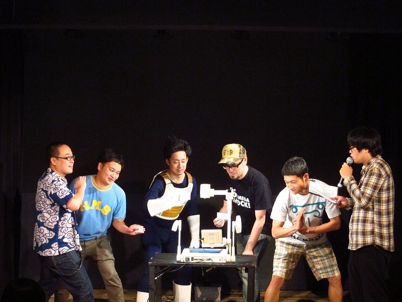 「ユーモア軍団オーディション～ザブングル加藤編～」に出演したR藤本、鬼ヶ島・アイアム野田、ライス関町、せきしろ、バッファロー吾郎A、ザブングル加藤。