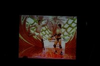 90年代後半に2人が出演した「オールザッツ漫才」のVTR。まったく予想のつかない破天荒な展開に会場は爆笑。(c)藤澤孝代（フォトプロ）