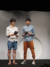 DVD「ナイスなやつら」をPRするキングコング西野とNON STYLE石田。