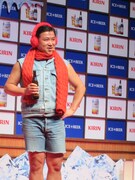 「キリン アイスプラスビール」新商品発表会の様子。