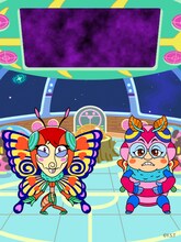 ハリセンボン春菜のフトッチョウチョ（右）と、ハリセンボンはるかのガリッチョウチョ（左）。