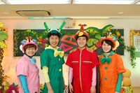 「おはスタ645」に昆虫のキャラクターで出演しているしずるとハリセンボン。