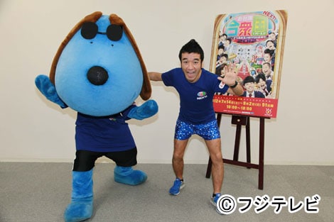 「お台場合衆国2012」のイベント「猫ひろしとお台場を走ろう！」に登場する猫ひろし。(c)フジテレビ