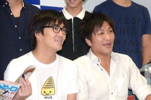 意外と息の合ったトークを見せた平成ノブシコブシ徳井（左）とスリムクラブ真栄田（右）。